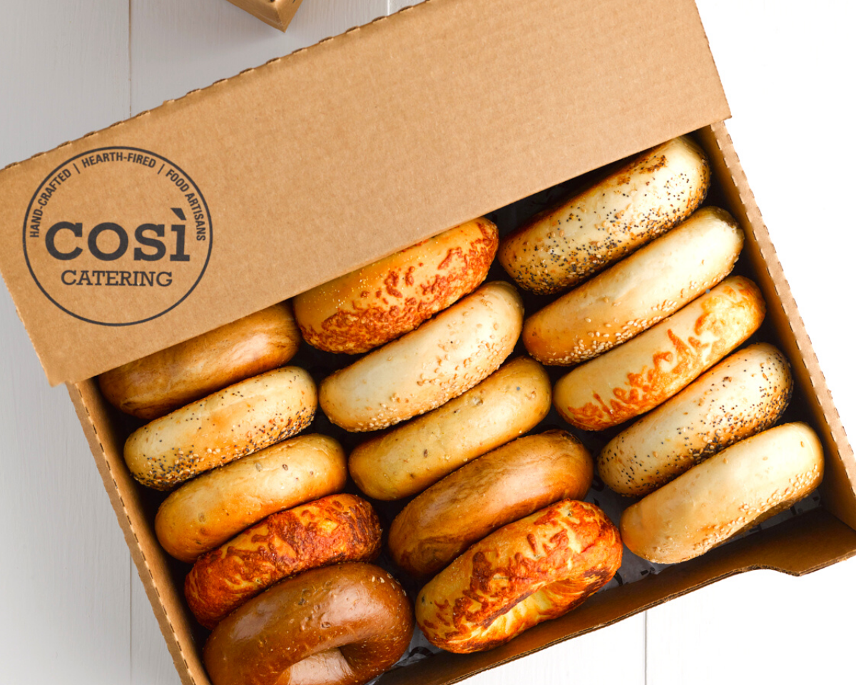 bagel assortment with cheese cream