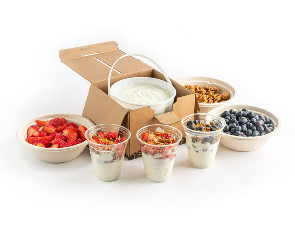 Individual Fresh Fruit, Granola & Yogurt Parfait with Strawberries