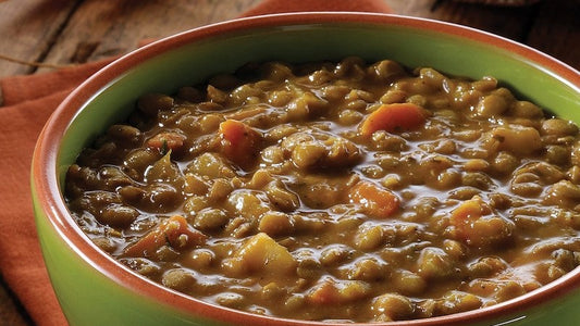 Bowl of Mediterranean Lentil Soup (vegan, gluten free)