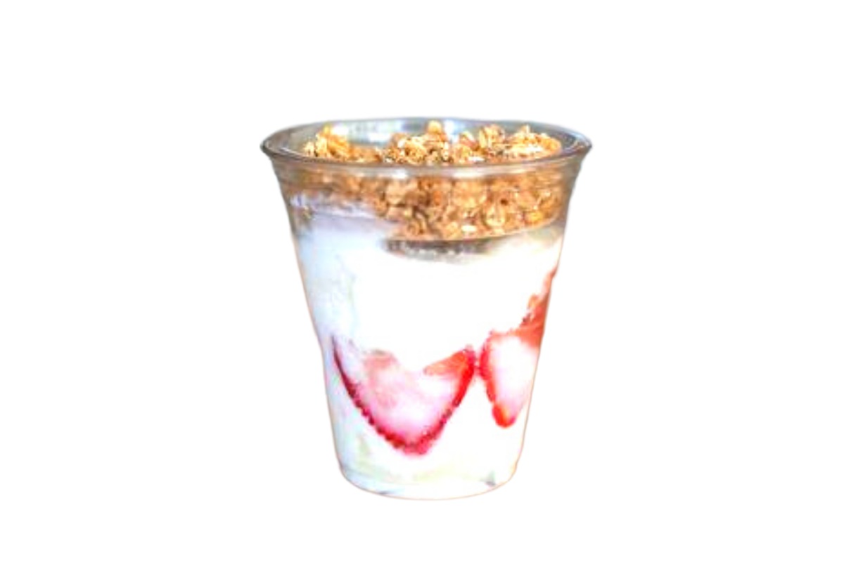 individual fresh fruit, granola & yogurt parfait
